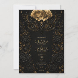 Invitation Mariage Gothique à la Papillon de la Mort - Romanc