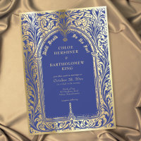 Mariage gothique bleu or médiéval jusqu'à la mort