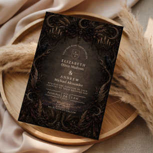 Invitation Mariage gothique de campagne rustique