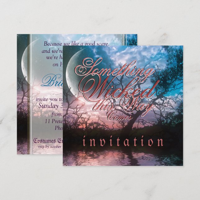 Invitation Mariage gothique de rêve pour Halloween (Devant / Derrière)