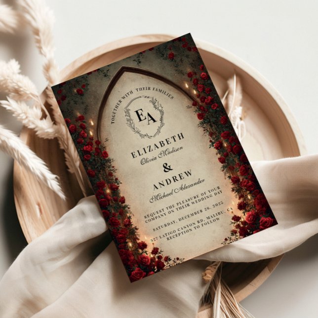 Invitation Mariage gothique des lanternes de Crimson (Créateur téléchargé)