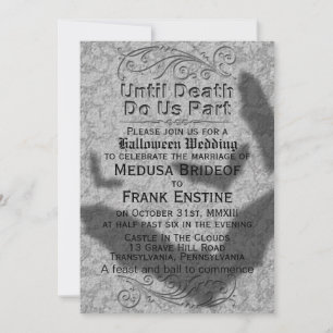 Invitation Mariage gothique d'Halloween   Flying Bats Shadow 