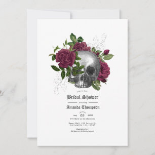 Invitation Mariage gothique floral burgundy Fête de mariage