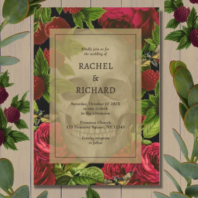 Invitation Mariage gothique floral foncé (Créateur téléchargé)