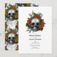 Mariage gothique floral orange crâne
