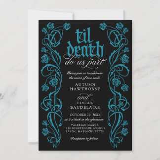 Invitation Mariage gothique jusqu'à la mort