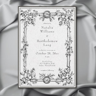 Invitation Mariage gothique médiéval avec bordure de lierre v