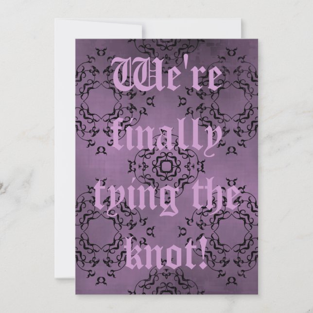 Invitation Mariage gothique médiéval violet (Devant)