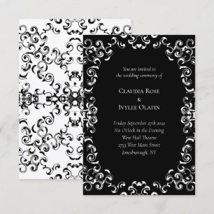 Invitation Mariage gothique noir et blanc