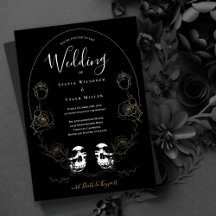 Mariage gothique noir floral