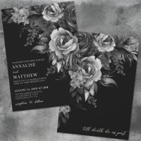 Mariage gothique noir floral