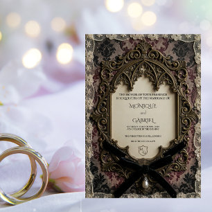 Invitation Mariage gothique Rococo victorien en dentelle de l