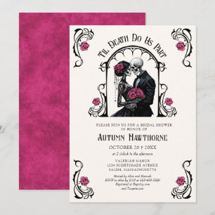 Invitation Mariage gothique rose jusqu'à la mort