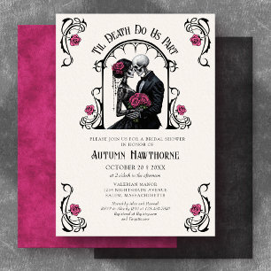 Invitation Mariage gothique rose jusqu'à la mort