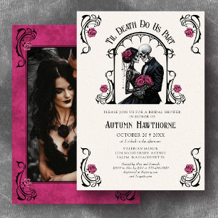 Invitation Mariage gothique rose jusqu'à la mort Photo Shower