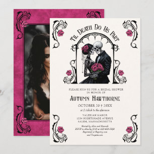 Invitation Mariage gothique rose jusqu'à la mort Photo Shower