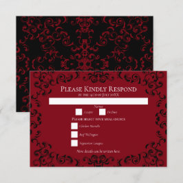 Invitation Mariage gothique rouge et noir