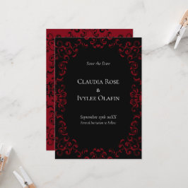 Invitation Mariage gothique rouge et noir