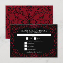 Invitation Mariage gothique rouge et noir