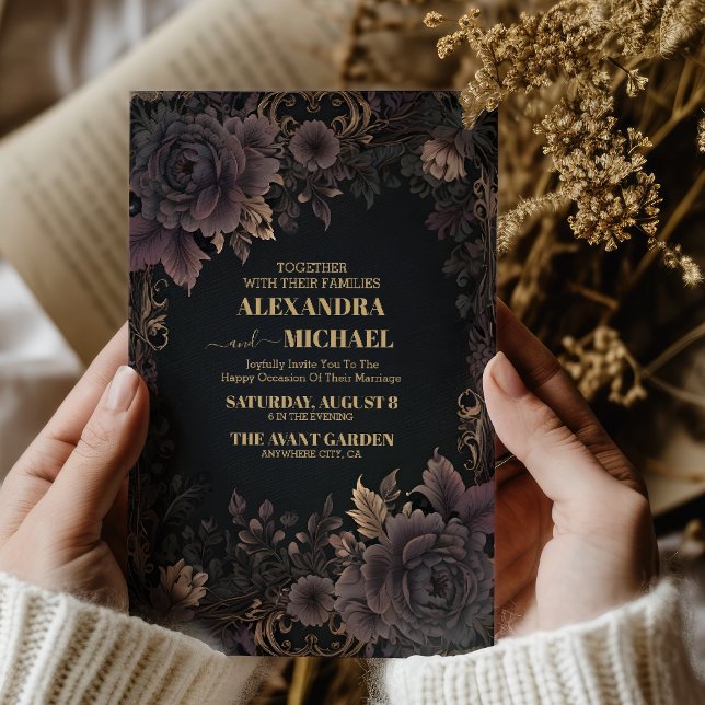 Invitation Mariage gothique royal victorien (Créateur téléchargé)