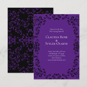 Invitation Mariage gothique violet et noir