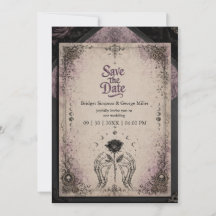 Mariage Gothique Violet Médiéval Rose Crâne Lune