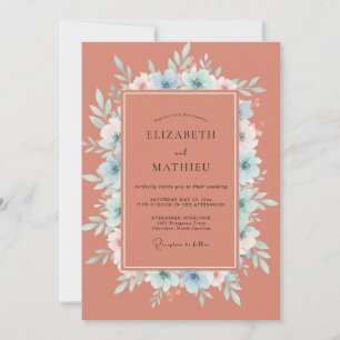 Invitation Mariage gracieux de terracotta en automne