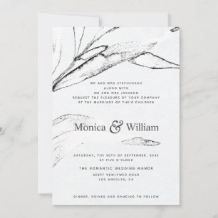Invitation Mariage graphique moderne noir et blanc