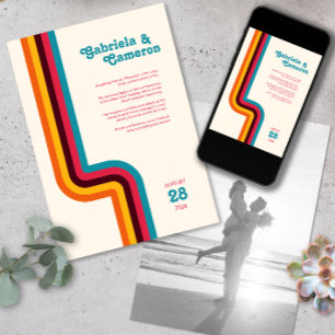 Invitation Mariage Gras et Bright Retro