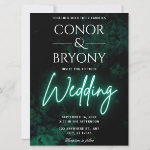 Invitation Mariage Green Neon