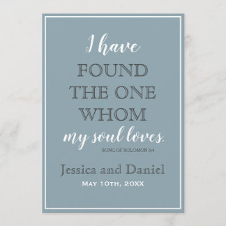 Invitation Mariage gris de fusain bleu de Dusty