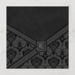 Invitation Mariage gris et noir Goth Lace