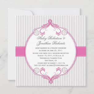 Invitation Mariage Gris rose Frame Gris blanc