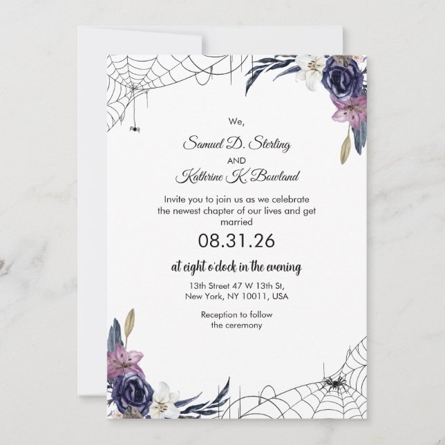 Invitation Mariage Halloween (Devant)