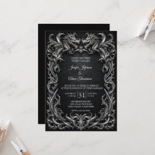 Invitation Mariage Halloween gothique Dragons