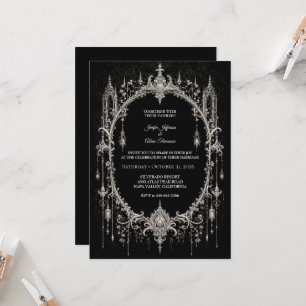 Invitation Mariage Halloween Gothique Élégant