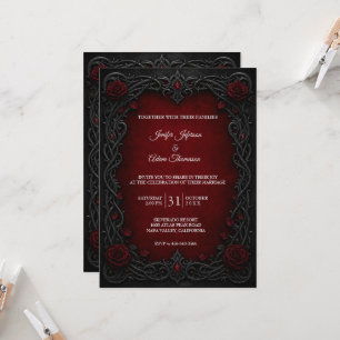 Invitation Mariage Halloween Gothique Élégant