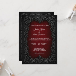 Invitation Mariage Halloween Gothique Élégant