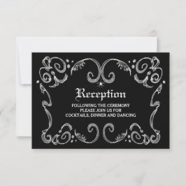Invitation Mariage Halloween noir et blanc 3.5x5 Réception