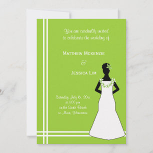 Invitation Mariage hawaïen (vert)