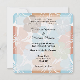 Invitation Mariage Hawaiian Tropical Hibiscus Fleurs