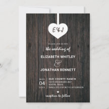 Mariage Heart Rustic Wood