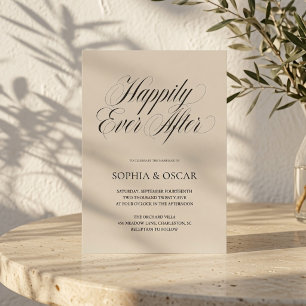 Invitation Mariage heureux pour toujours Élégant beige