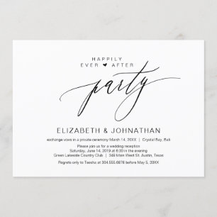 Invitation Mariage heureux pour toujours, fête d'élopement mi