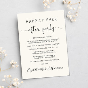 Invitation Mariage Heureux Pour Toujours Photo Crème Réceptio