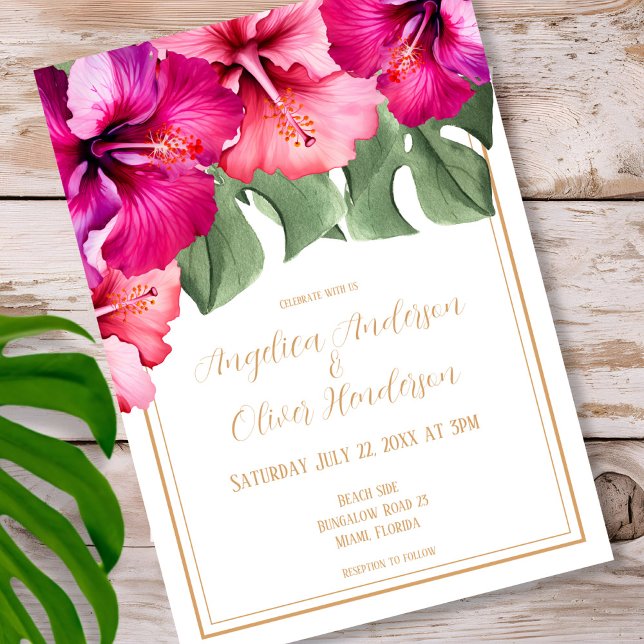 Invitation Mariage Hibiscus (Créateur téléchargé)