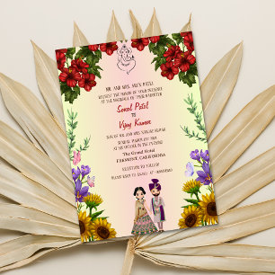 Invitation Mariage hindou indien Ganesha Floral