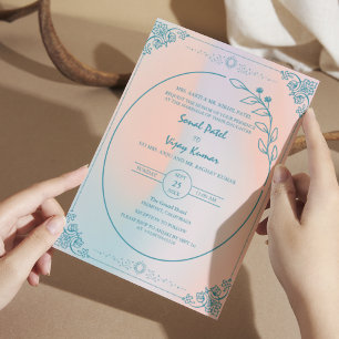 Invitation Mariage hindou indien moderne minimaliste