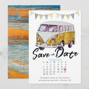 Invitation Mariage Hippie Enregistrer la Date
