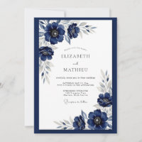 Mariage hivernal bleu marine glacial